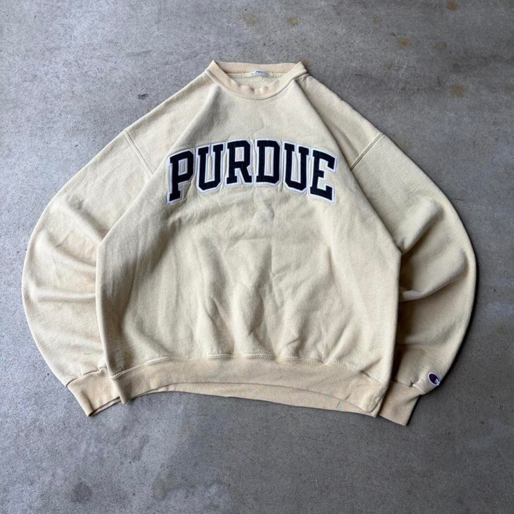 2000s champion purdue spellout crewneck